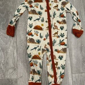 Baby Toddler Western Print Bamboo Convertible Footie Zipper Pajamas